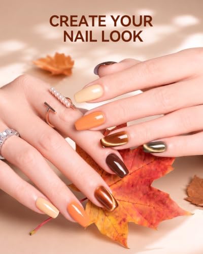 Makartt Fall Brown Gel Nail Polish Set: 6 Colors 15ml Hema-Free Gel Polish - color: Fall Collection