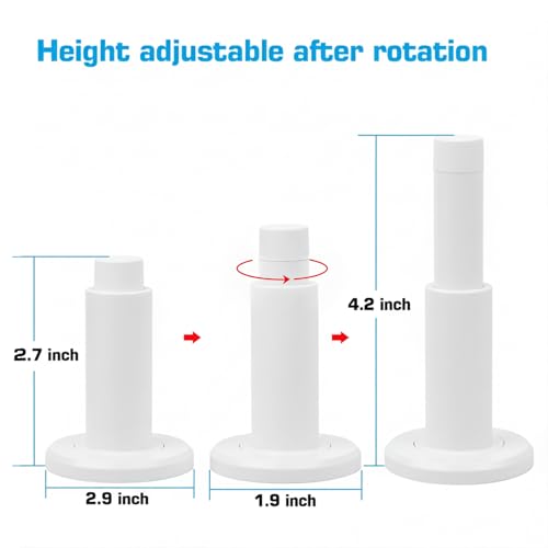 Adjustable Height 304SS Door Stopper, White,1Pack - color: White