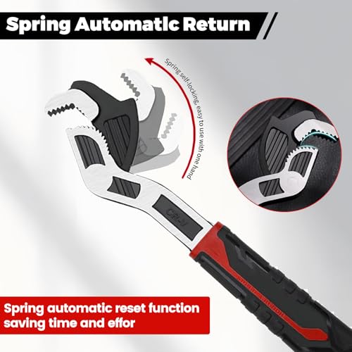 Pipe Wrench Set, 6” 8” 10” Self Adjusting Pipe Wrench, Multi-function Self-locking Pipe Vise Wrench Set, for 9/32" to 1-3/8" (7-35mm) Pipe Fittings, Standard Nuts and Irregular Nut - color: 6”+8”+10”