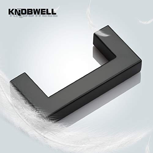 KNOBWELL 6 Pack 2-1/2" Black Cabinet Pulls, Stainless Steel Kitchen Cabinet Pull and Handles, Dresser Drawer Pulls, Hole Centers 2.5 inch, Overall Length 2-9/10 inch - color: Matte Black, size: Hole Center:2-1/2 inch(64mm)