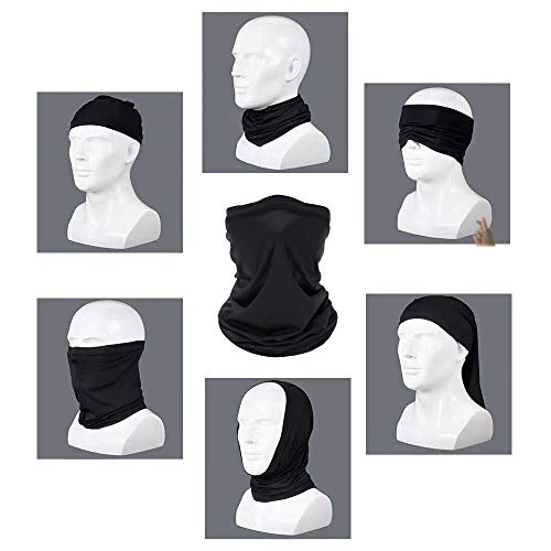 6 Pieces Summer Face Cover Scarf Mens Neck Gaiter For Men Women UV Protection Face Breathable Sun Protection Cycling Running - color: Blue+black+navy+dark Gray+orange+light Gray