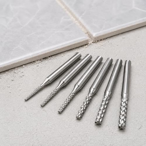 Grout Removal Bit Tool Set Compatible with Dremel 1/8" 3/32" 1/16"