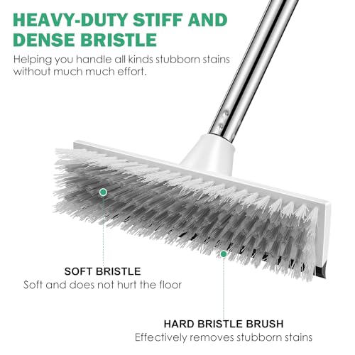 SetSail Floor Scrub Brush, 51-Inch Adjustable Long Handle Brush,Black White - color: Black White, size: 10in