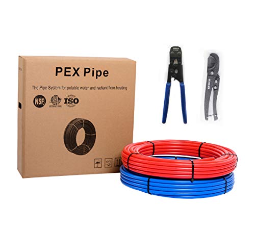 EFIELD Pex-b Pipe/Tool Kit Blue & Red 1/2 inch 2 x75 ft(150 ft) Length - size: 1/2 Inch 2x75 ft Tool Kit