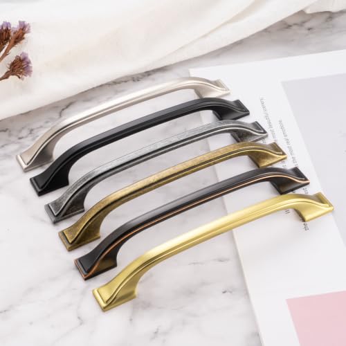 3 in Brushed Nickel Cabinet Pulls Arch Drawer Handles 10 Pack P2409 - color: Brushed Nickel, size: 3" Hole Centers-10 Pcs