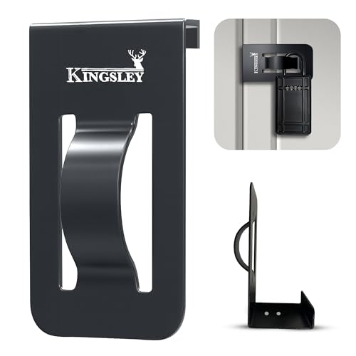 Kingsley KL-180 Over-The-Door Lockbox Bracket – Black Metal Key Lock Box Holder