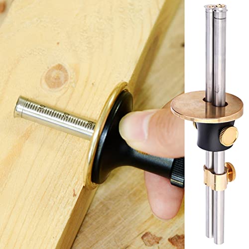 LiebeWH Wheel Marking Gauge Double Blade Woodworking Scriber with Adjustable Ruler for Precision Carpentry (biaxial) - size: 1 Count (Pack of 1)
