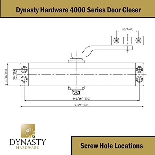 Dynasty 4000 Series Door Closer, Sprayed Duronotic Bronze, Spring 4 - color: Duronotic/Brown