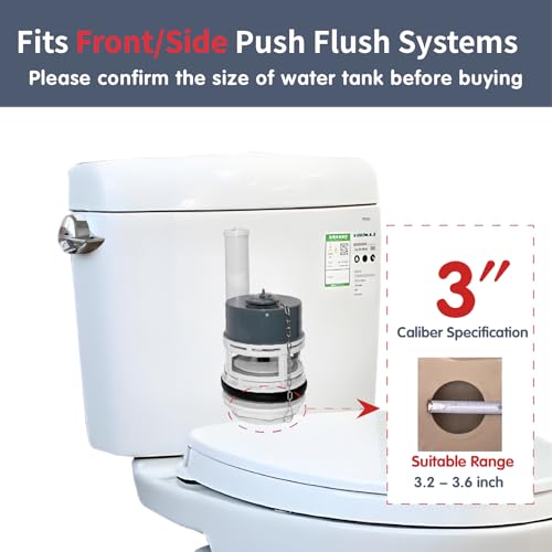 Universal 3-Inch Toilet Flush Valve Repair Kit for 2-Piece Toilets - Upgraded Version, Includes Flush Valve, Adjustable Fill Valve, Gaskets, Bolts