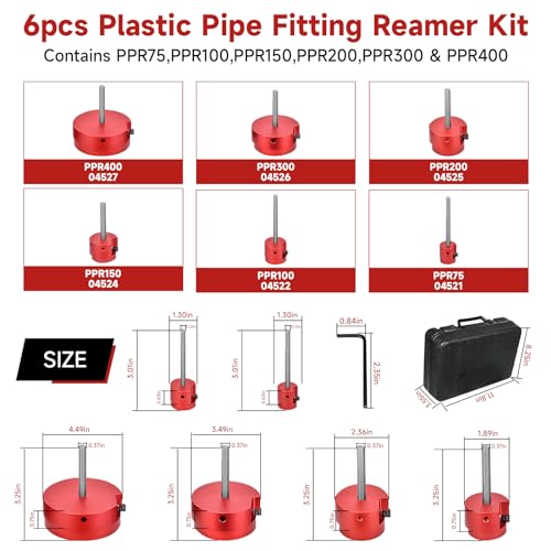 PVC Pipe Fitting Reamer Kit, Plumbing Pipe Saver,PVC Socket Saver with 3/8-Inch Hex Shaft PVC pipe reamer tool Contains PPR200 Size:2" - size: 2inch