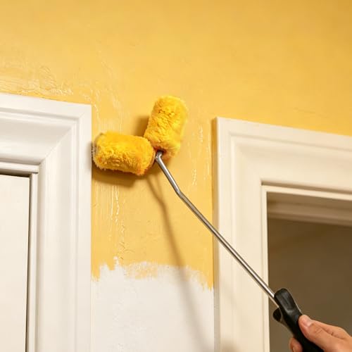 HAUTMEC Mini Paint Roller Kit, Small Paint Roller Covers with Ergonomic Handle and Durable Frame, ideal for Tight Corners, Pipes, Fences, Furniture, and Walls 0033