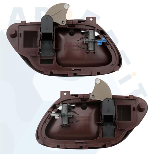 APPERFiT Interior Door Handle w/Bezel Kit (Red) Compatible with 1995-2002 Chevy Chevy GMC Truck C1500 C2500 C3500 K1500 K2500 K3500 Suburban Tahoe Yukon Replaces 15708049 15708050 - color: Red