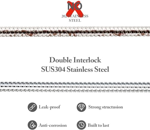 69 Inch Shower Hose Replacement, Stainless Steel, Chrome - color: 69''-Chrome