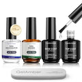 GELAMBER Nail Primer and Dehydrator with Gel Base and Top Coat & Nail File - color: 4Pcs B&T&P&D