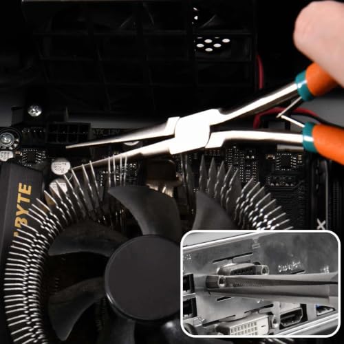 7 Inches Extra Long Needle Nose Pliers Serrated Jaw, with Lanyard - style: Extra Long Nose
