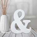 AOCEAN 4 Inch White Wood Letters Unfinished Wood Letters for Wall Decor Decorative Standing Letters Slices Sign Board Decoration for Craft Home Party Projects (&) - style: &