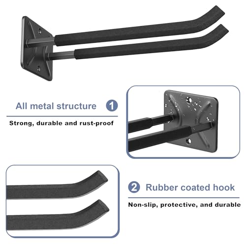WALMANN Garage Hooks, Heavy Duty 12-inch Wall Hooks for Hanging, 2-Pack - style: Pack of 2