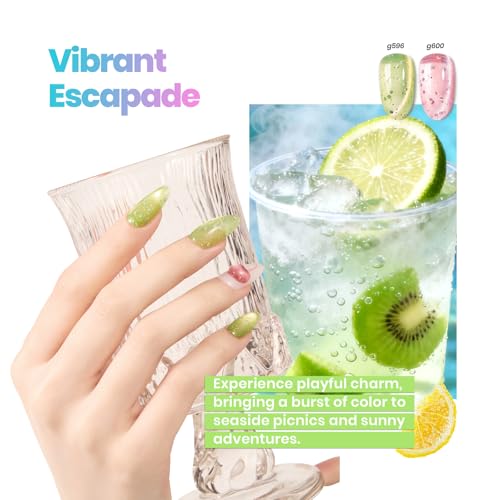 Beetles Bubbly Mixology Cat Eye Gel Nail Polish Set, 8 Colors Pastel Gel - color: 0-0-0-Bubbly Mixology