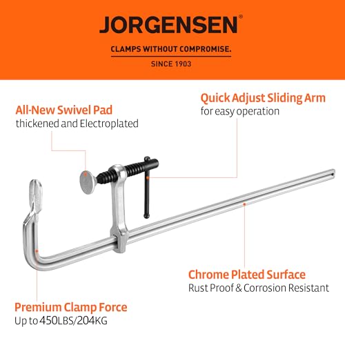 Jorgensen 18-Inch Light-Duty Drop Forged Steel Bar Clamps, 2-Pack - size: 18 Inch