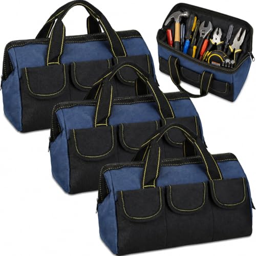 Sanwuta 3 Pack 16 Inch Tool Bags, Classic, Blue - color: Blue, size: 16 Inch, style: Classic