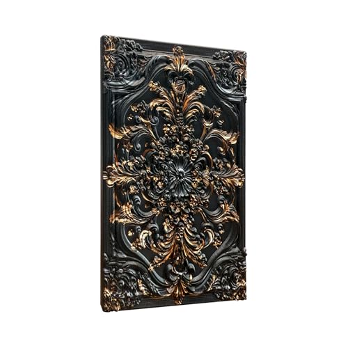 Decorative Light Switch Plate Covers Black Gold Flower Elegant 3D Floral Embossed 1 Gang No Device Single Blank Outlet Covers Wall Plate Light Switch Cover Plate for Bedroom Home Decor - color: Black Gold 01, size: No Blank 1-Gang/ 5 x 3 IN