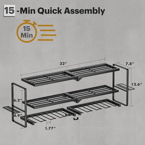 Spampur Power Tool Organizer Wall Mount, 15 Min Assembly, Maximum 150lb load - size: 3 Shelves 8 Slots