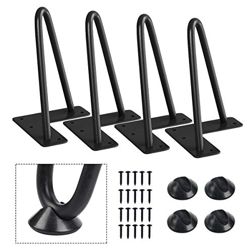 SMARTSTANDARD 6 Inch Heavy Duty Hairpin Furniture Legs, Black 4PCS - color: Black, size: 6 Inch