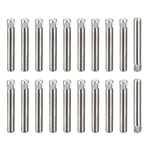 uxcell 3x22mm 304 Stainless Steel Dowel Pins, 50Pcs Knurled Head Flat Chamfered End Dowel Pin, Wood Bunk Bed Shelf Pegs Support Shelves Fasten Elements - size: 3x22mm