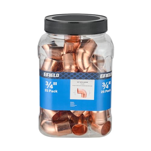 25 Piece EFIELD 3/4" C X C Short Radius Copper 90 Degree Elbow - size: 3/4"x 3/4", style: 90 Degree