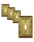 4-Pack Paisley Pattern Single Toggle Light Switch Cover Plate, Metal Plate - style: 1 Toggle 4PK