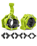 MAXRICH Ultra-Thin 1-Inch Barbell Clamps, Quick Release Weight Clips for 23–30mm Bars, Secure Barbell Collars for Home Gym - color: Green
