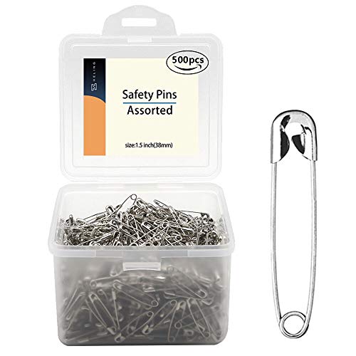 1.5Inch/38mm Safety Pins Bulk (38mm-500pcs) - color: 38mm-500pcs