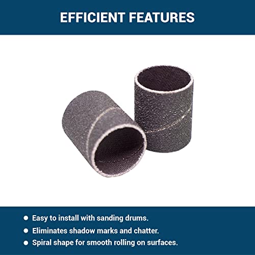 Benchmark Abrasives 3/4” x 1” Aluminum Oxide Abrasive Spiral Bands for Rotary Tools, Drum Sleeves for Sanding Deburring Blending Polishing on Metals Plastic Wood Rubber (10 Pack) - 60 Grit - style: 60 Grit