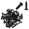 100PCS M4x16mm Black Phillips Flat Head Wood Screws Carbon Steel Self-Tapping Fasteners for Indoor Furniture Woodworking DIY Projects Cabinet Assembly Hardware - size: M4x16mm