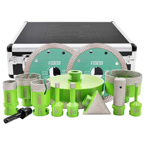 Tile Hole Saw Kit Diamond - (6-127mm Drill Bits+Finger Bit+Chamfer Bit+Adapter+Tile Blade) Diamond Hole Saw Kit - size: Kit6