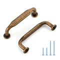 HOME EDIT Antique Brass Solid Cabinet Handles & Pulls 3 Inch 10 Pack - color: Antique Brass, size: 3 inches Hole Center