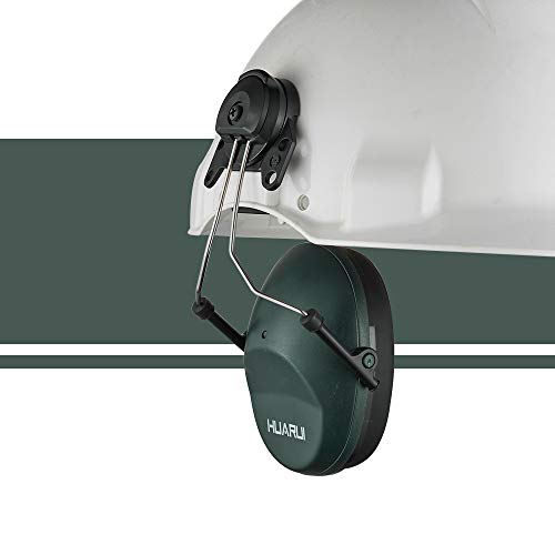 Noise Cancelling Helmet Attachable Ear Muffs Blocking Sound Reduction Ear Protection for Construction Site,Adaptors - color: Dark Green
