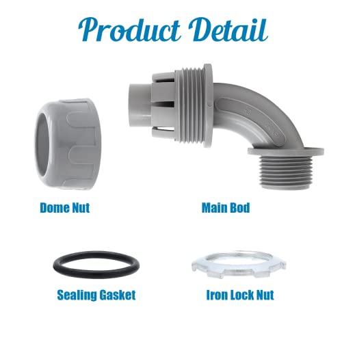 6Pcs 3/4 Inch NPT Liquid Tight Connector 90 Degree - color: 6, size: 3/4 Inch (90 Degree)