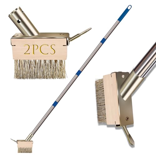 Moss Remover Brush Tool with 65in Handle for Concrete Pavers Crevice