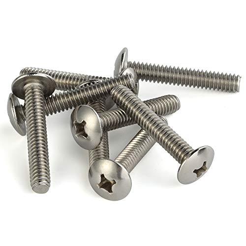 Mellewell #10-24 x 1-1/2" Truss Head Machine Screws, Full Thread, 18-8 Stainless Steel, Quantity 50 - color: Silver, size: #10-24 x 1-1/2"