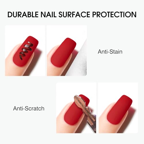 CANNI 2 Pcs No Wipe Matte Top Coat and Glossy Gel Top Coat Set- High Shiny Long Lasting Clear Gel Nail Polish Kit, Nail Art Home and Professional Manicure - color: Matte & Top