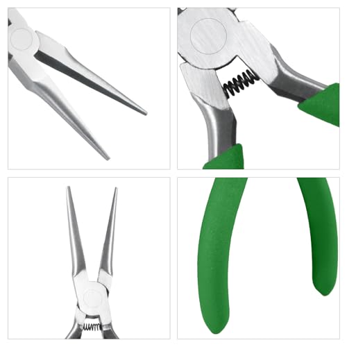 Needle Nose Pliers Mini Pliers for Jewelry Beading Making Micro Precision Smooth Jaw Handcraft Repair Tool Pliers Small Professional Functional Hand Tool 5 Inches - style: Needle Nose Plier Smooth Jaw