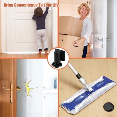 Magnetic Door Stoppers Door Catch, Heavy Duty Door Stop (Black) - color: Black