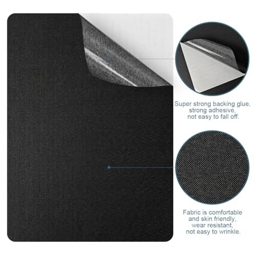 WILDREEDS 2 Pcs 8 x11 Inch Linen Repair Patches, Self-Adhesive Fabric Patch for Sofas, Couch, Furniture,Tote Bags, Car Seats (Black) - color: Black