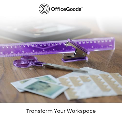 OfficeGoods 3-Piece Acrylic Desk Set, Purple with Silver Metal - color: Purple