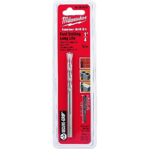 Milwaukee Electric Tool 48-20-8810 Electric secure-Grip Hammer Drill Bit, 1/4" - size: 1/4-by-2-by-4-Inch