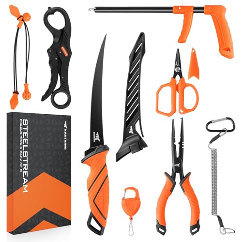 KastKing SteelStream 8pc Fishing Tool Kit, Fishing Gear and Gifts for Men