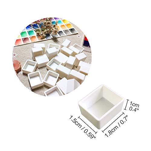 48Pcs Watercolor Half Pans Empty with Magnetic Stripe,Plastic Palette Tins - color: 48 Half Pans