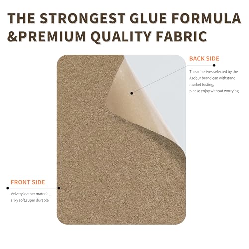 Azobur Repair Patch, 6 Piece Microfiber Patches, Self Adhesive Fabric Sofa Patch Repair Fabric, Luxurious Look, Quick Fix Sofa.(Khaki) - color: Khaki