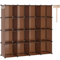 C&AHOME 16 Cube Storage Organizer Cube Shelves Units Storage Cubes, Brown - color: Brown